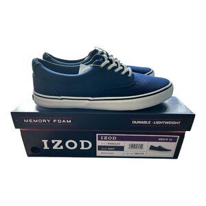 Izod Rangley Men's Lace Up Casual Canvas shoe Memory Foam Navy size 10